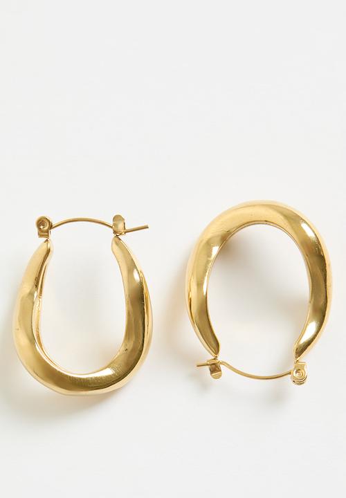 Zoe on Trend - Organic Hoop Earrings - Gold