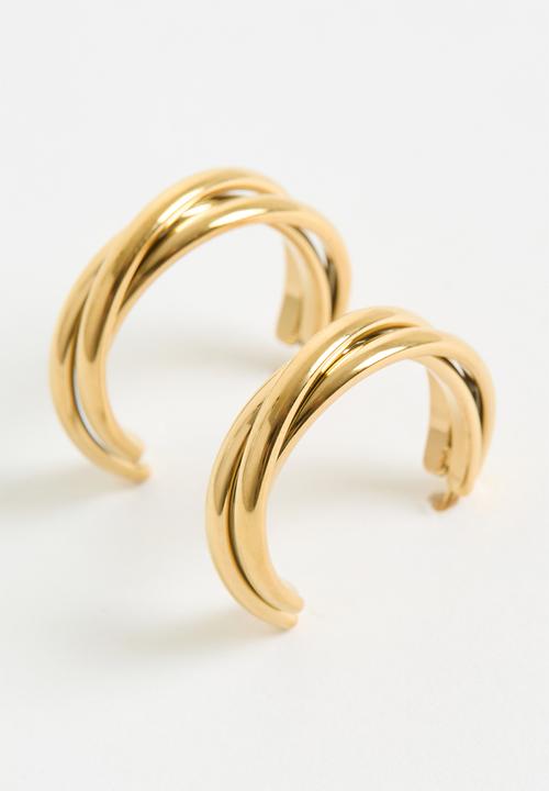 Zoe on Trend - Elegant Twisted Hoop Earrings - Gold