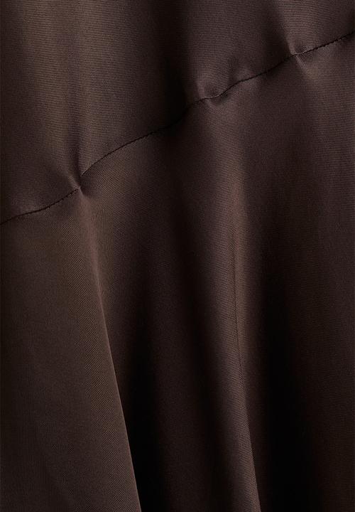 H&M - Flared satin dress - dark brown