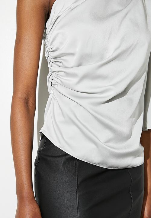 VELVET - Asym satin shell - grey