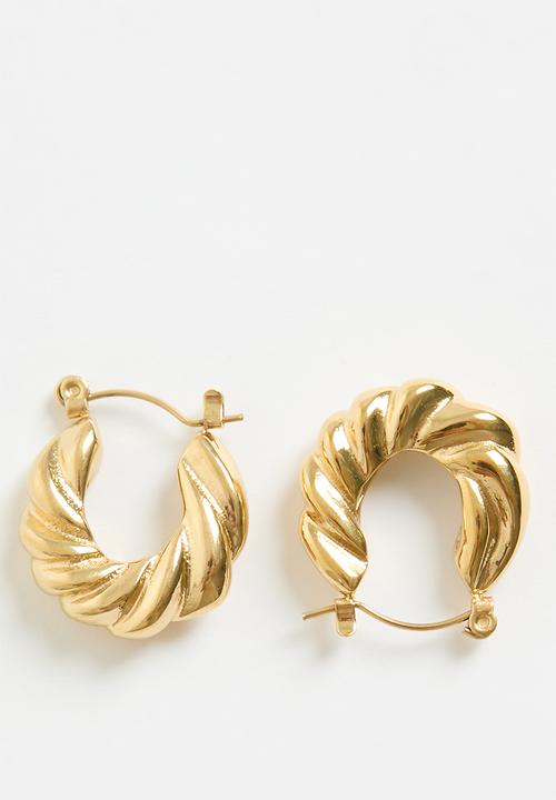 Zoe on Trend - Trendy Twist Earrings - Gold