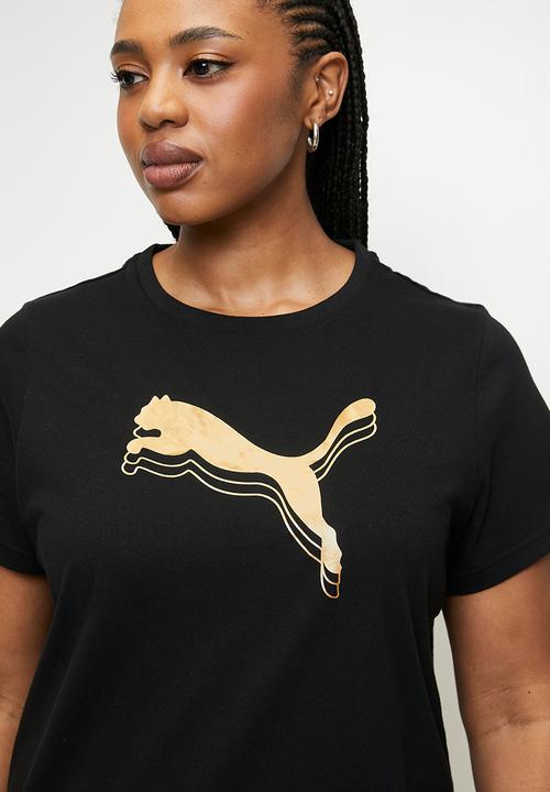 PUMA - Plus ESS METALLIC Tee W - PUMA Black-Metallic G
