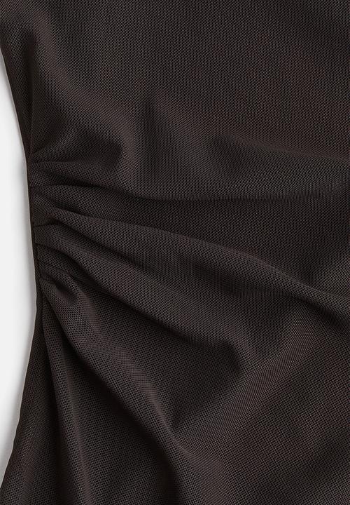 H&M - Draped mesh dress - dark brown