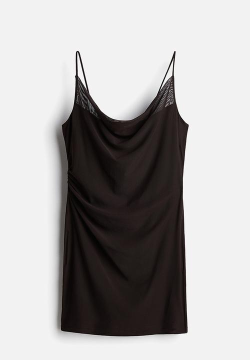 H&M - Draped mesh dress - dark brown