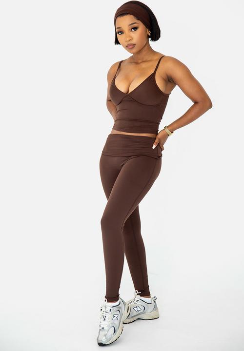 Net Athletic - Latte leggings - cocoa brown