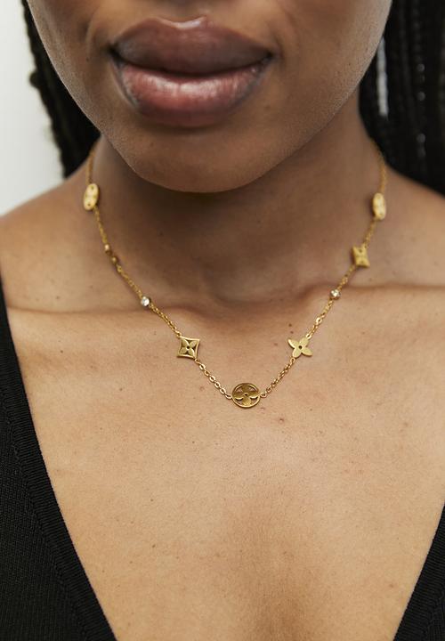 Zoe on Trend - Trendy Motif Layer Necklace - Gold
