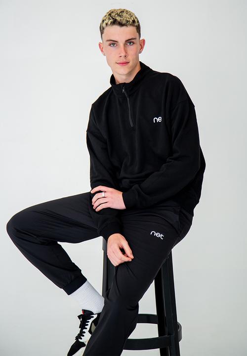 Net Athletic - Baseline 1/4 zip pullover - black