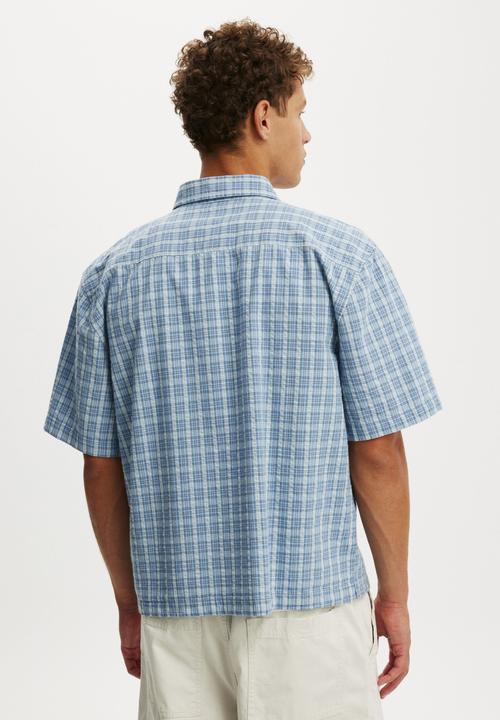 Cotton On - Darcy Short Sleeve Shirt - Sky Check