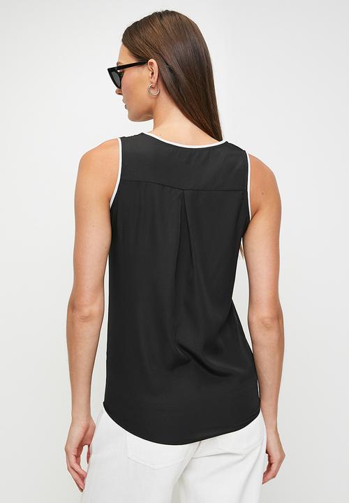 POLO - Wmn Anna s/l V-Neck Blouse - Black