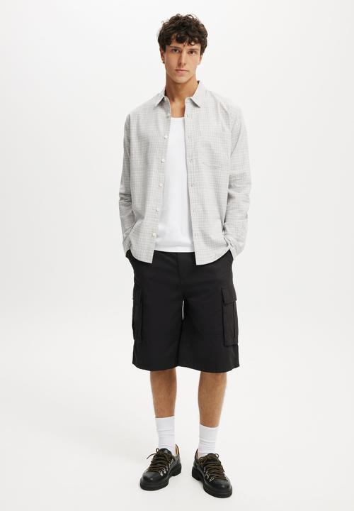 Cotton On - Luca Long Sleeve Shirt - Natural Check