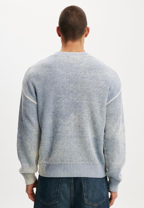 Cotton On - Y2K Box Fit Crew Knit - Blue Spray