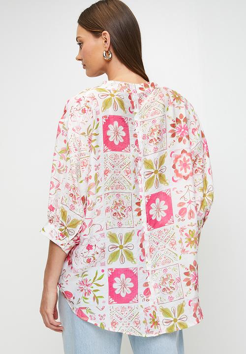 MANDI - Easy Wearing Batwing 1/2 Sleeve Blouse - Multi