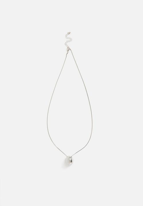 Tessa Design - Dominique low hanging sphere pendant necklace - silver