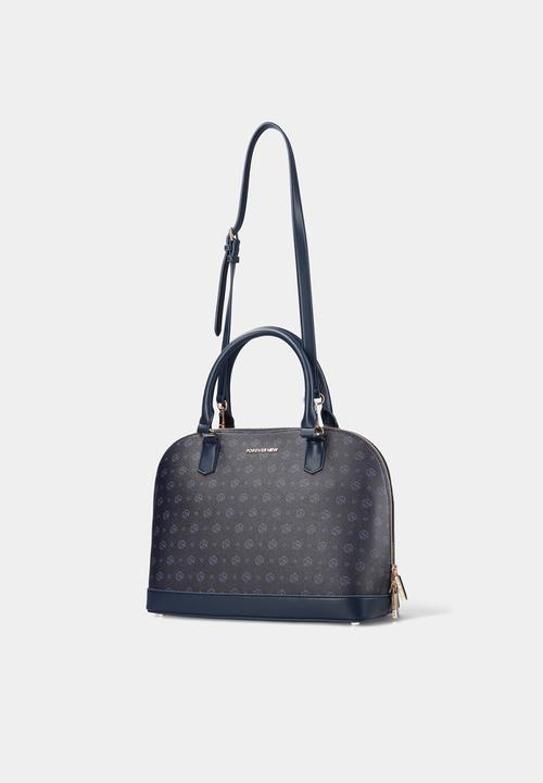 Forever New - Maeve shadow print bowler bag -  ink navy