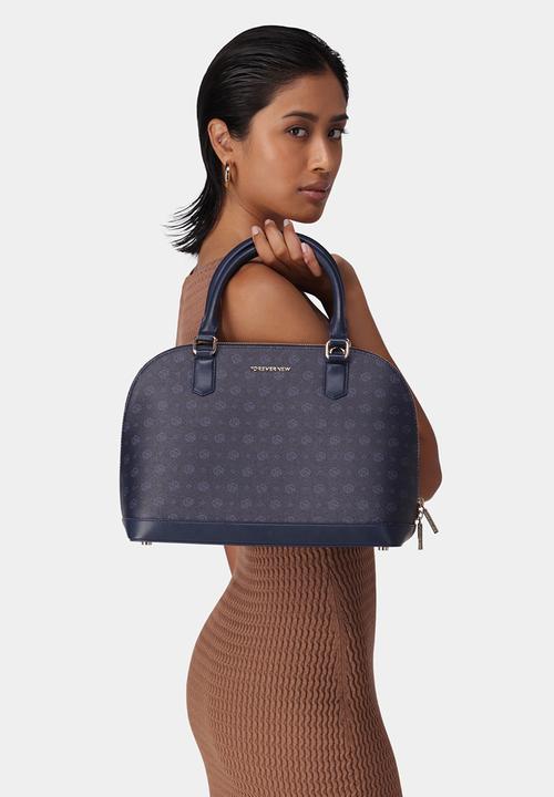 Forever New - Maeve shadow print bowler bag -  ink navy