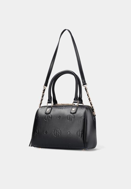 Forever New - Rosie embossed print barrel bag - black