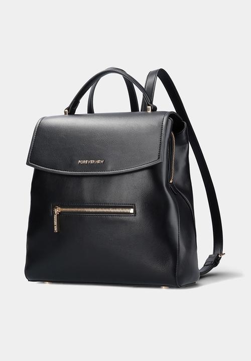 Forever New - Sydney zip detail backpack - black