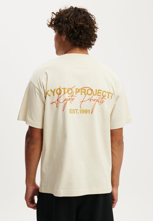 Box Fit Text T-Shirt - Ecru/Kyoto Projects