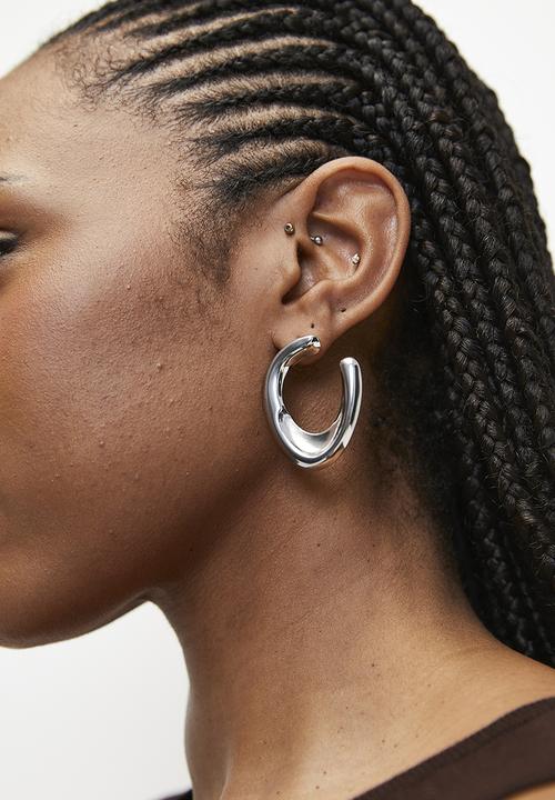 Tessa Design - Coralie studded hoop earrings - silver