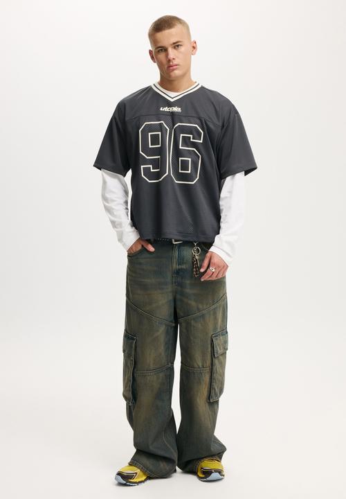 Football Jersey - Washed Black / Ninety-Six
