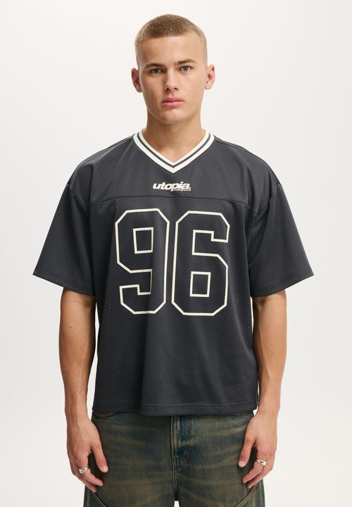Football Jersey - Washed Black / Ninety-Six