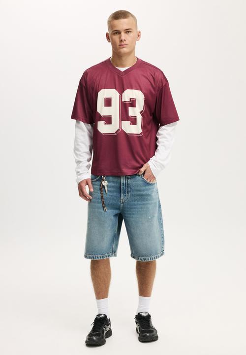 Cotton On - Football Jersey - Burgundy/93