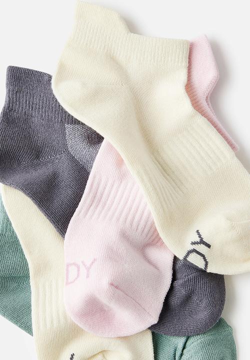 Cotton On - Body 5 pack ankle sport sock - teal mist multi