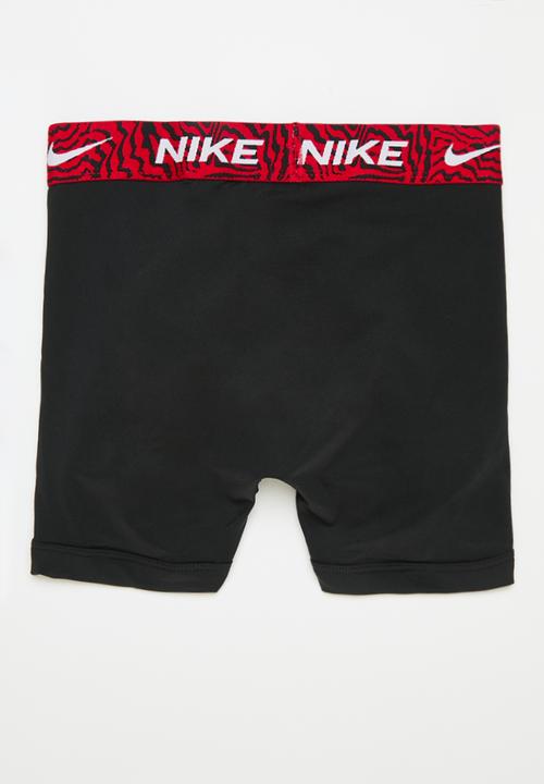 Nike 3-pack animal jacquard waistband boxer briefs - black
