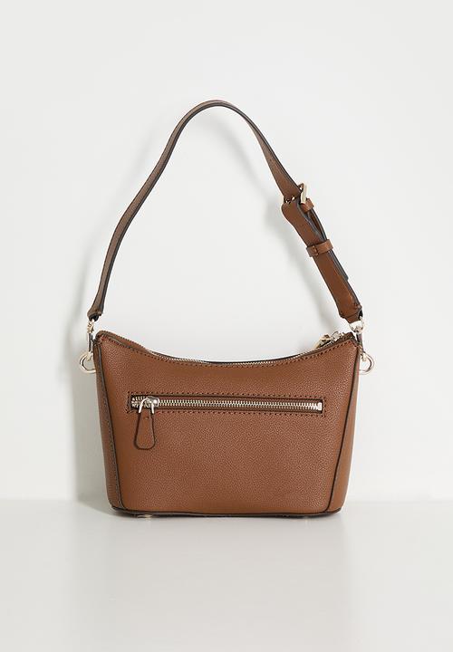 GUESS - Gregoria Top Zip Shoulder Bag - Tan