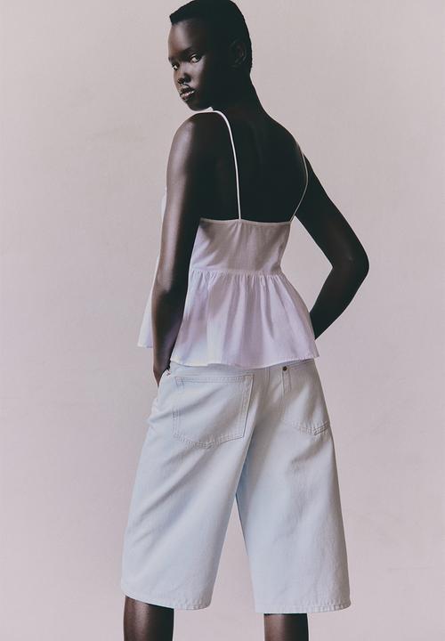 H&M - Lace-trimmed strappy top - white