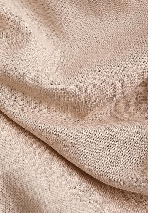 H&M - Linen-blend rhinestone-strap dress - light beige