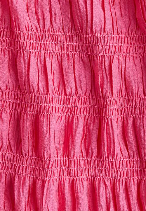 H&M - Smocked top - bright pink