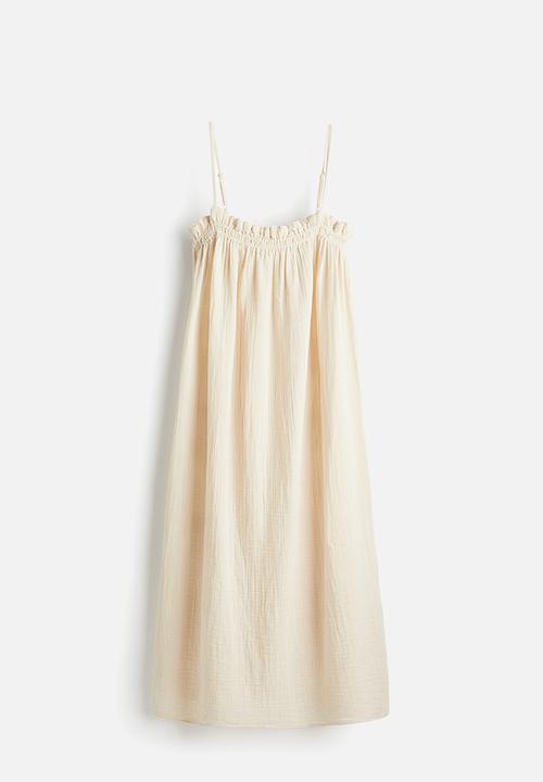H&M - Strappy muslin dress - light beige