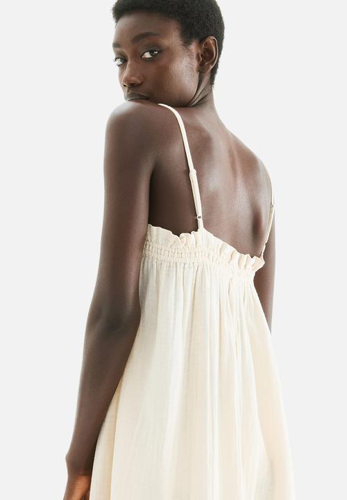 H&M - Strappy muslin dress - light beige