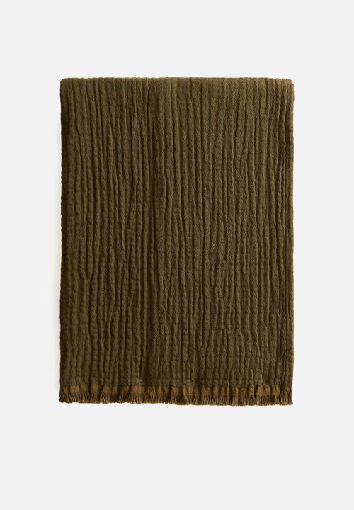 H&M - Cotton muslin blanket - khaki green