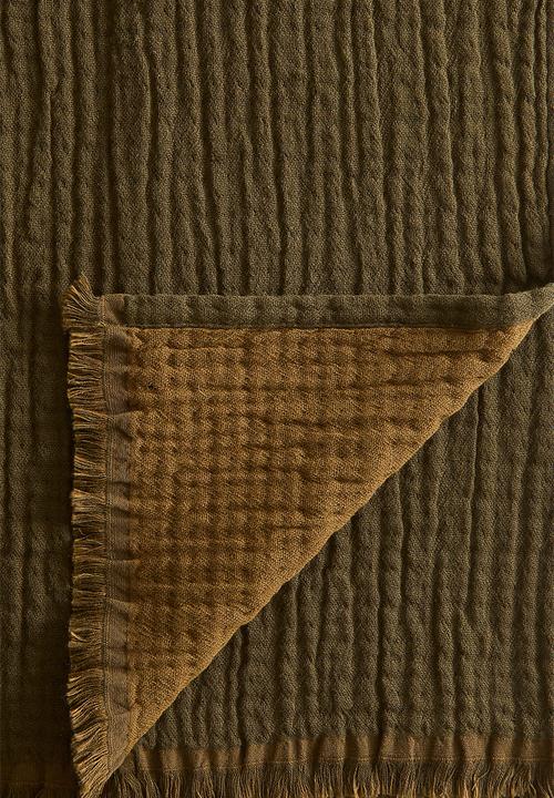 H&M - Cotton muslin blanket - khaki green