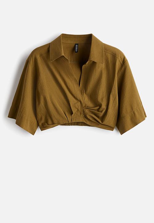 H&M - Short printed shirt - golden olive