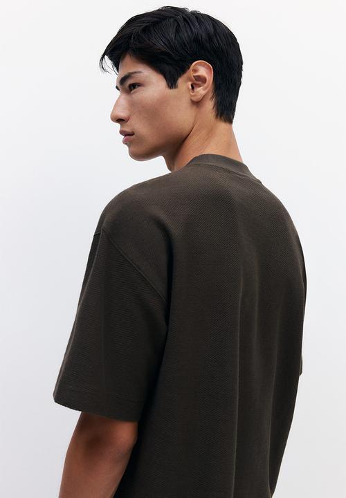 H&M - Oversized fit t-shirt - dark khaki green