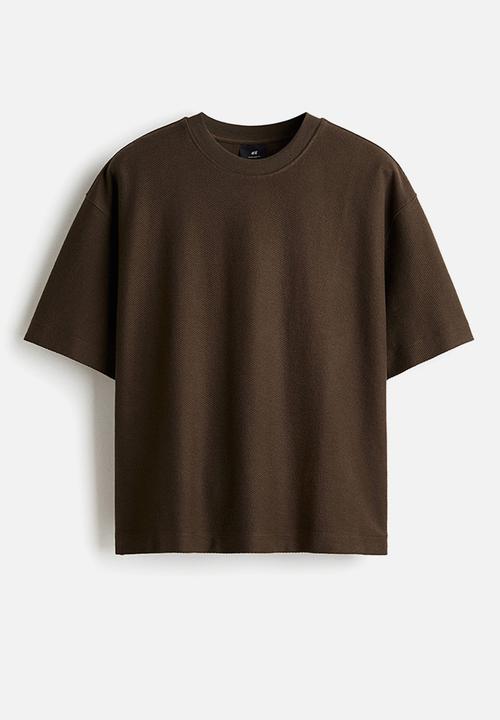 H&M - Oversized fit t-shirt - dark khaki green