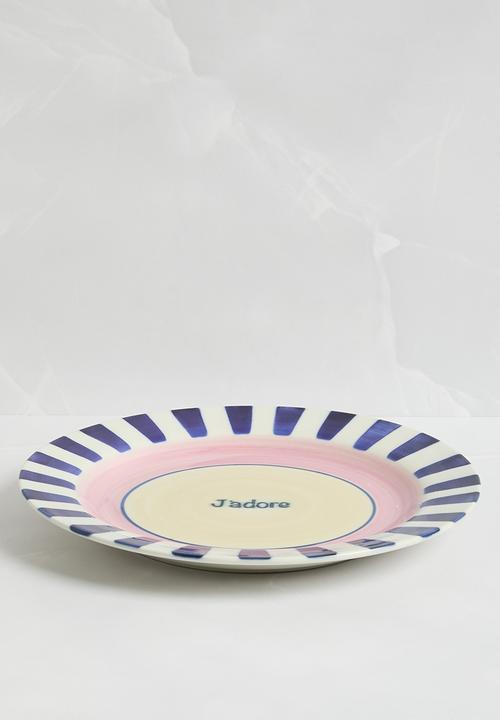 Sixth Floor - Plate Stripes Lamour Stoneware Multi