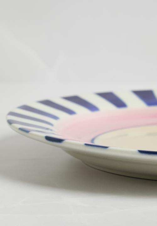 Sixth Floor - Plate Stripes Lamour Stoneware Multi