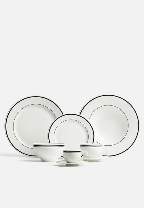 H&M - Cappuccino cup and saucer - white/black 