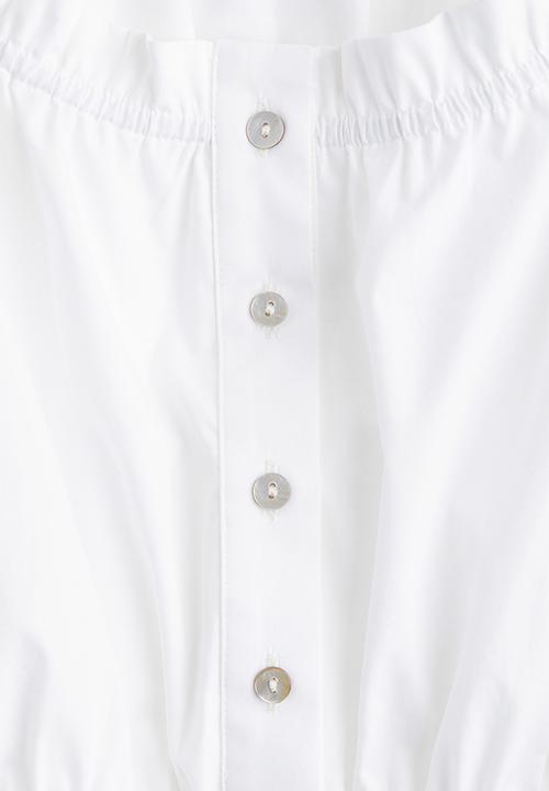H&M - Frill-trimmed cotton blouse - white