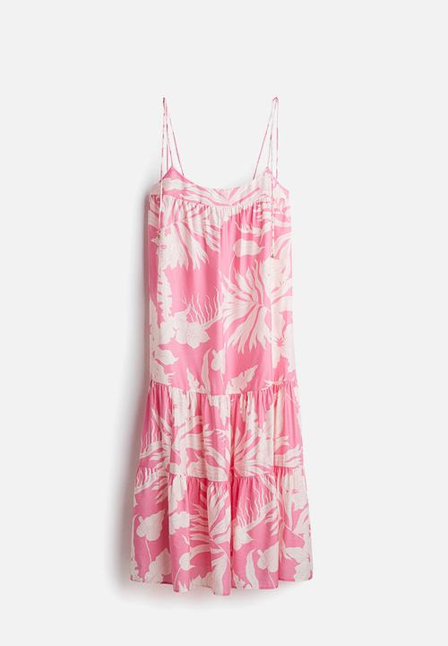 H&M - Tie-strap maxi dress - pink patterned