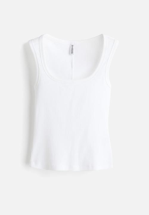 H&M - Ribbed vest top - white