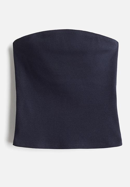 H&M - Ribbed tube top - navy blue