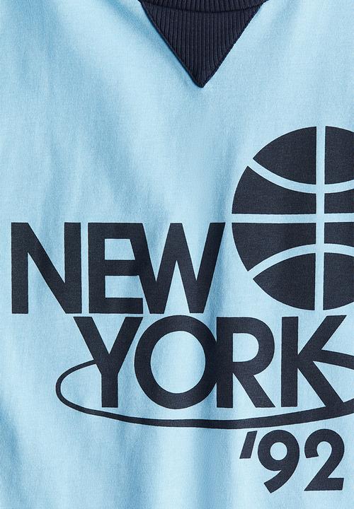 H&M - Cotton jersey T-shirt - blue new york