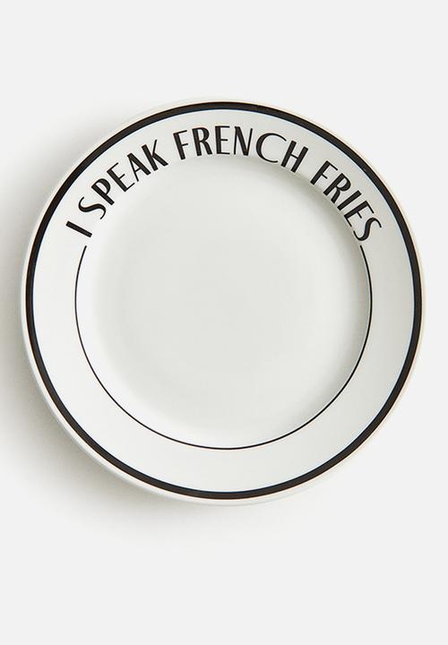 H&M - Porcelain mid plate - white/french fries
