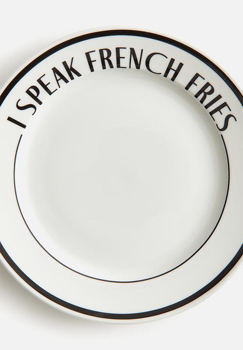 H&M - Porcelain mid plate - white/french fries