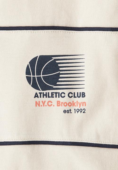 H&M - Cotton jersey T-shirt - cream basketball